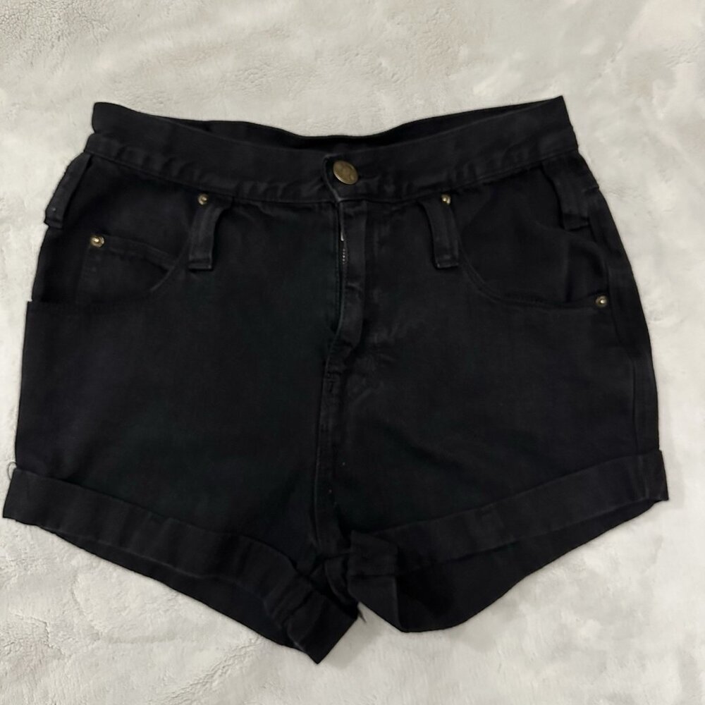Women’s BDG Urban Outfitters Roll Up Black Jean‎ Shorts Size 25